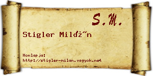 Stigler Milán névjegykártya